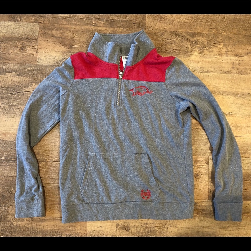 PINK half-zip pullover